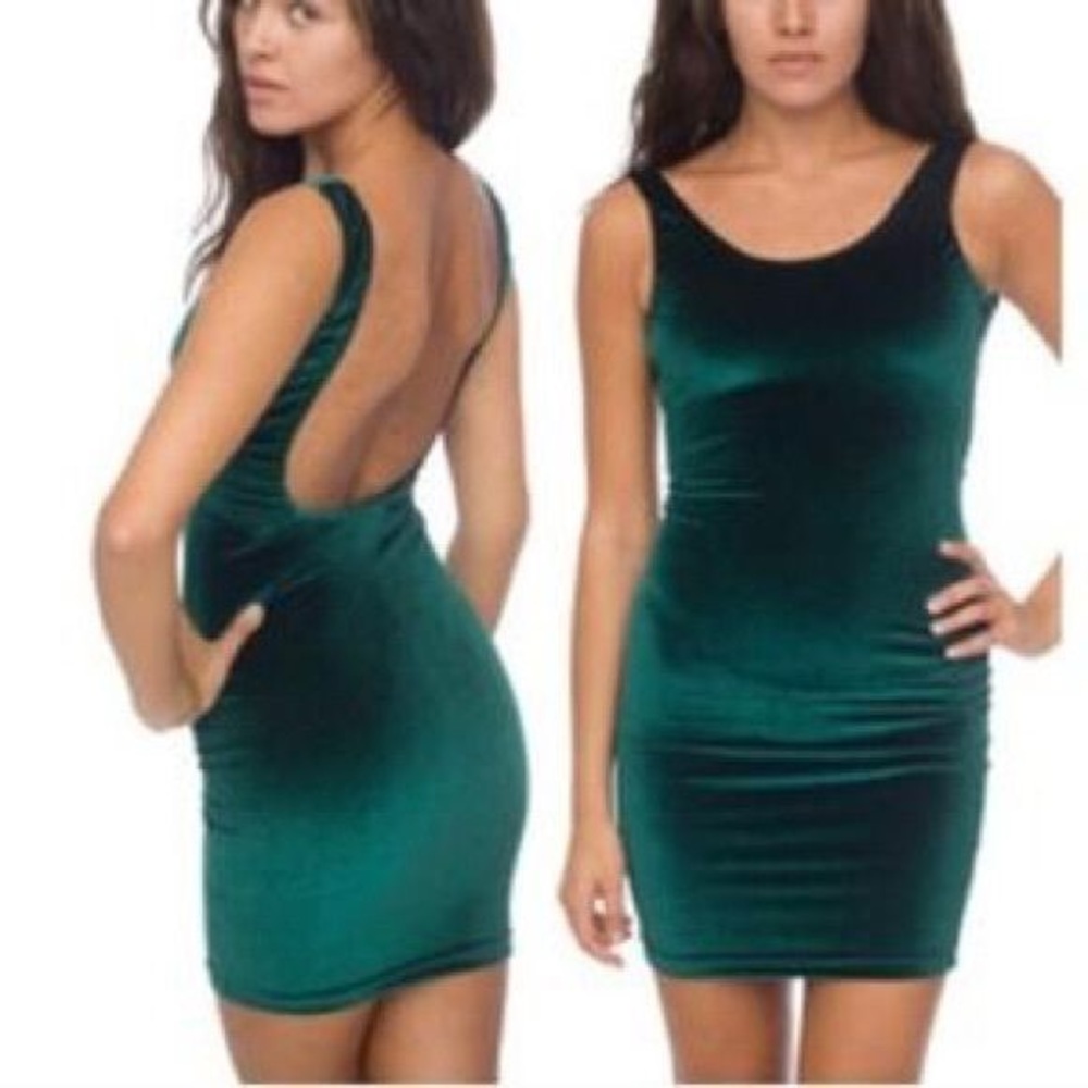 American Apparel Velvet Tank Pencil Dress